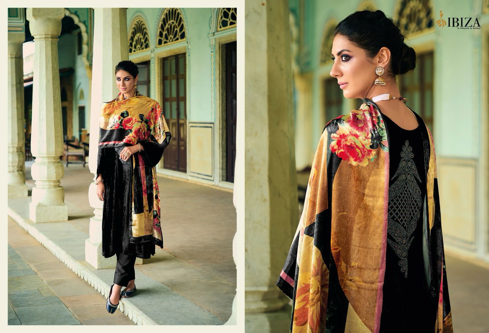 Khoobsurat By Ibiza Viscose Velvet Pashmina Dress Material Catalog
